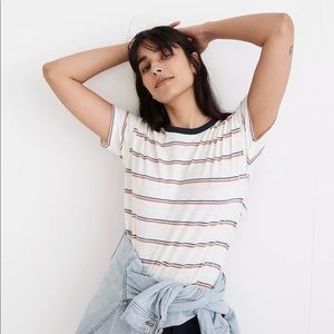 Whisper Cotton Crewneck Ringer Tee | Madewell